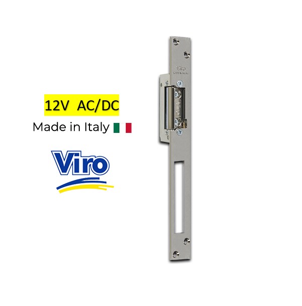 Viro Electric Strike long Front plate Single Pulse Stainless Steel for - 12V AC/DC