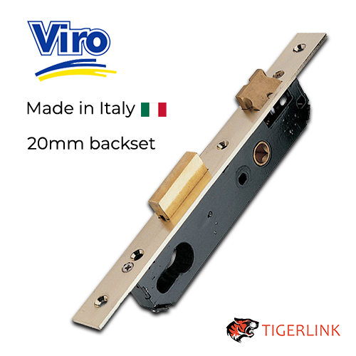 Viro Swing Gate Mortice lock Euro Cylinder 20mm Backset Stainless steel face Face