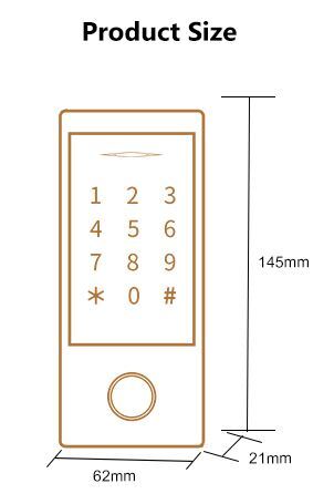 Digital Touch Fingerkey and Fob Reader Waterproof and weather resistant Anti-Vandal PIN 12/24 V