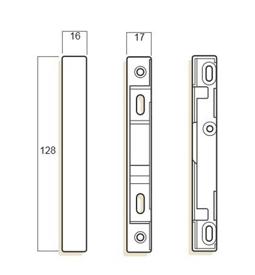 Whitco Blaxland Sliding Door Lock, External Cylinder, Slim