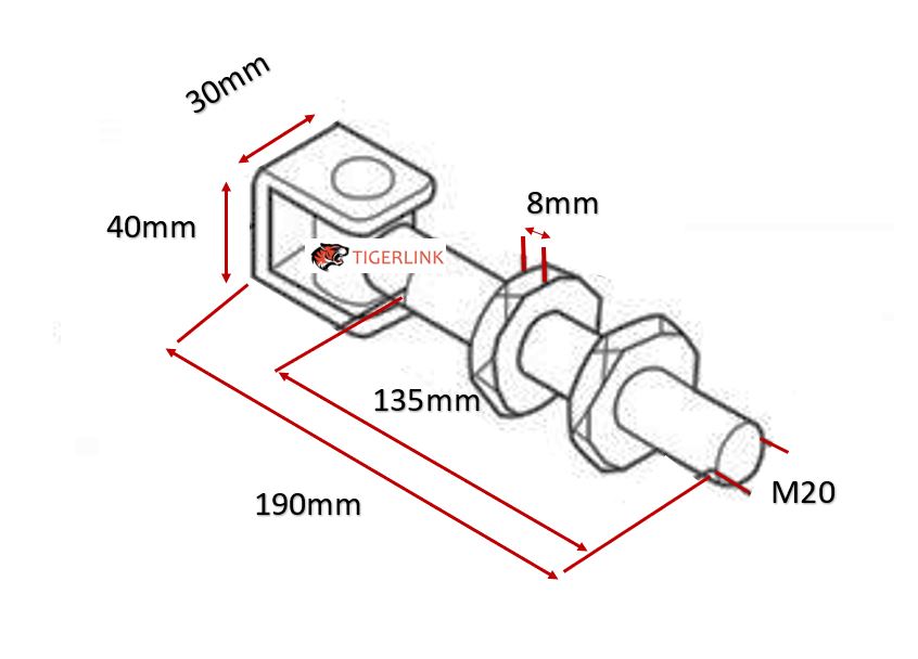 Adjustable Swing Gate Hinge long neck size 140 x 20mm - Pair