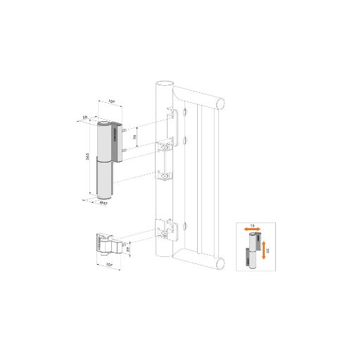 Black Tiger Hydraulic Swing Gate Closer and Compact hinge all in One