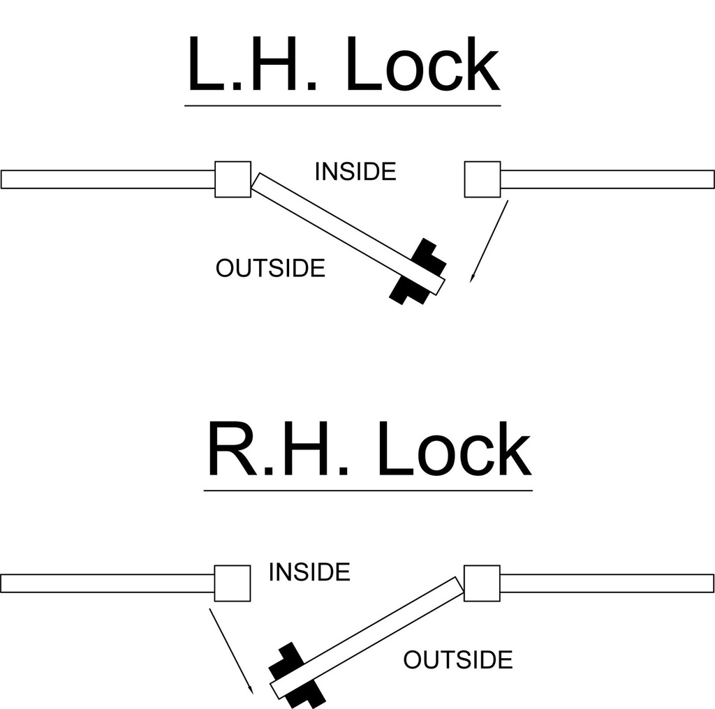 Bolt on Lock Keyed access to fit 40-60mm Frames LH