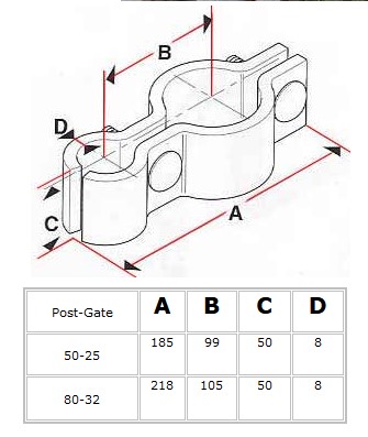 Cattle Yard Hinge 80 x 32Nb