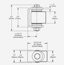 Combo BadAss Hinge Steel Body - Round or plate post installations up to 270 kg / Each