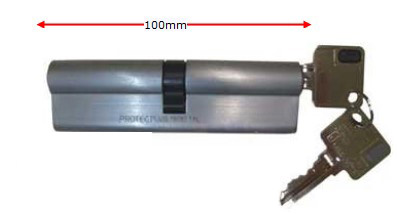 Euro Key Barrel 100mm 5 Pin Double keyed Cylinder C4- Satin Chrome 