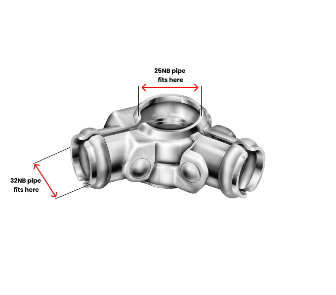 Galvanised Adjustable Corner fittings Connector for tube 25NB x 32NB