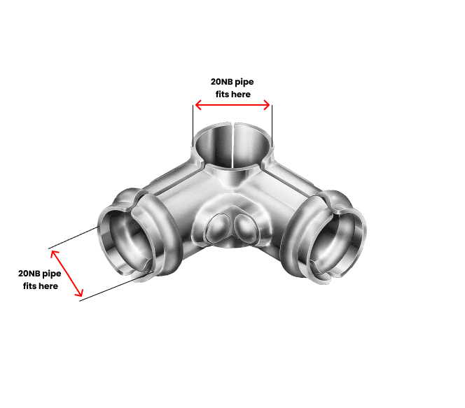 Galvanised Fixed Corner fittings Connector for tube 20x20NB