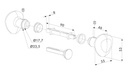 Gate Handle Aluminium Round  Knobs with 8mm square 90 mm spindle Locinox 3006KR blocking set