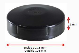 Galvabond Steel Round Cap 101.5mm (90NB) - Black