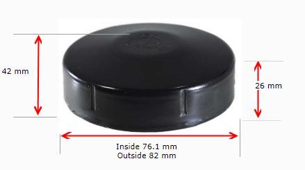 Galvabond Steel Round Cap 76.1mm (65NB) - Black