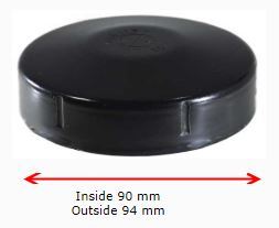 Galvabond Steel Round Cap 90mm (80NB) - Black