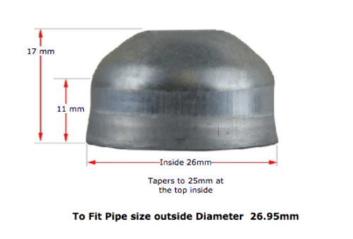 Galvabond Steel Round Cap 26.9mm (20NB) 