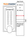  Super Lock Single Sided Keypad to fit 10-30mm gate frame LH