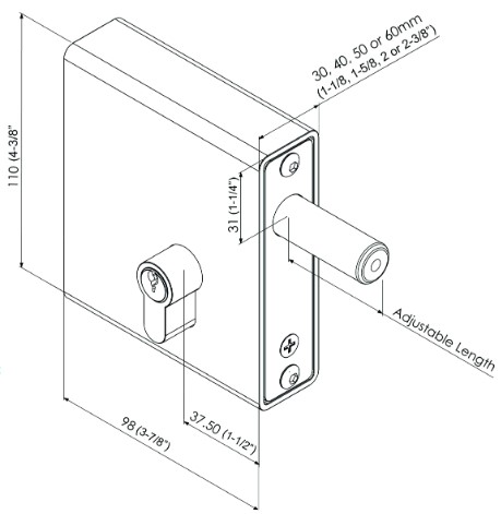 Gatemaster Weld-In Deadlock 50mm