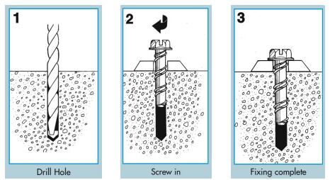 Heavy Duty Screw bolt Fixing Anchors - size 10 x 120 mm