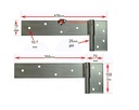 Heavy Duty Strap Timber Gate Hinge 350x70mm up to 600kg  RH - pair