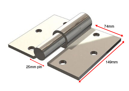 Heavy Duty Swing Gate Screw to Screw hinge 25mm LH / pair - Zinc plated