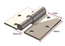 Heavy Duty Swing Gate Screw to Screw hinge 25mm RH / pair - Zinc plated