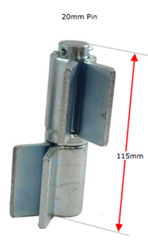 Heavy Duty Swing Gate Shackle Hinge- Pin 20mm - pair