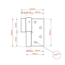 Heavy Duty Swing gate Weld to Screw  hinge 25mm RH / pair - - Zinc plated