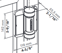 Locinox  Serval  180° Self Closing Hinge / Pair