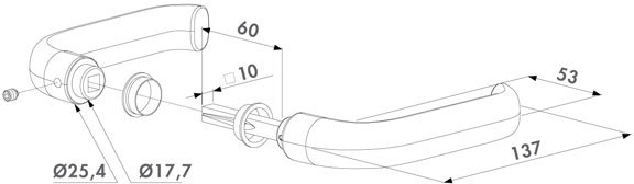 Gate Lock Handle 3006S Aluminium for Sliding Gate lock