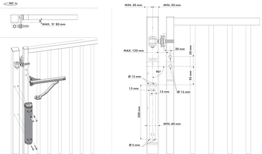 Sliding gate single Roller 100x40mm with bracket 100x60mm