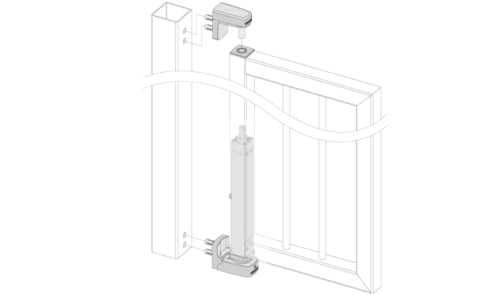 Locinox INTERIO Invisible built­in hydraulic  Swing Gate Closer