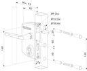 Locinox Industrial Anti Panic Swing Gate Lock U2 for Square tube 40-60mm profile-with Push set