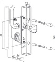 Locinox Industrial Manual Sliding Gate Lock 40mm profile Black colour -with Keep