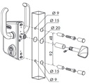 Locinox Industrial Manual Sliding Gate Lock 40mm profile Black colour -with Keep