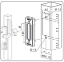 Locinox Industrial Manual Sliding Gate Lock 40mm profile Black colour -with Keep