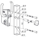 Locinox Industrial Manual Sliding Gate Lock 40mm profile Silver colour -with Keep