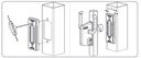 Locinox Industrial Manual Sliding Gate Lock 40mm profile Silver colour -with Keep