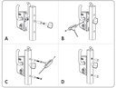 Locinox Industrial Manual Sliding Gate Lock 50mm profile Silver colour with Keep