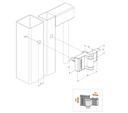 Locinox Compact 2 Way Adjustable 180° surface mounted hinge - PUMA - Silver / each