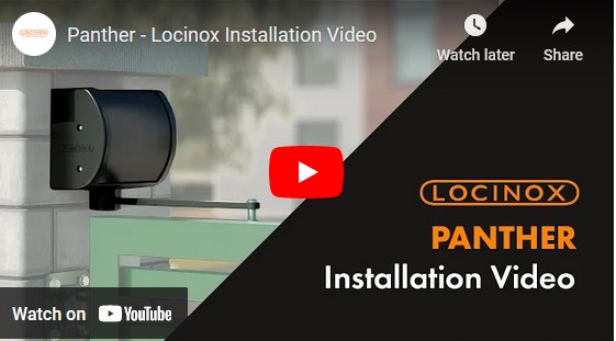 Locinox Panther All-round hydraulic gate closer for wall and post mounting in RAL 9005