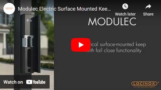 Locinox SURFACE MOUNTED ELECTRIC SECURITY KEEP - Fail Open - Black-MODULEC-SH-9005-E