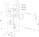 Locinox Sliding Gate Lock industrial U2 with Lock Size 100mm