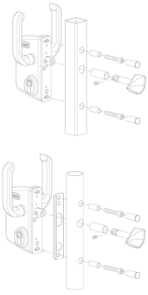 Locinox Sliding Gate Lock industrial U2 with Lock Size 100mm