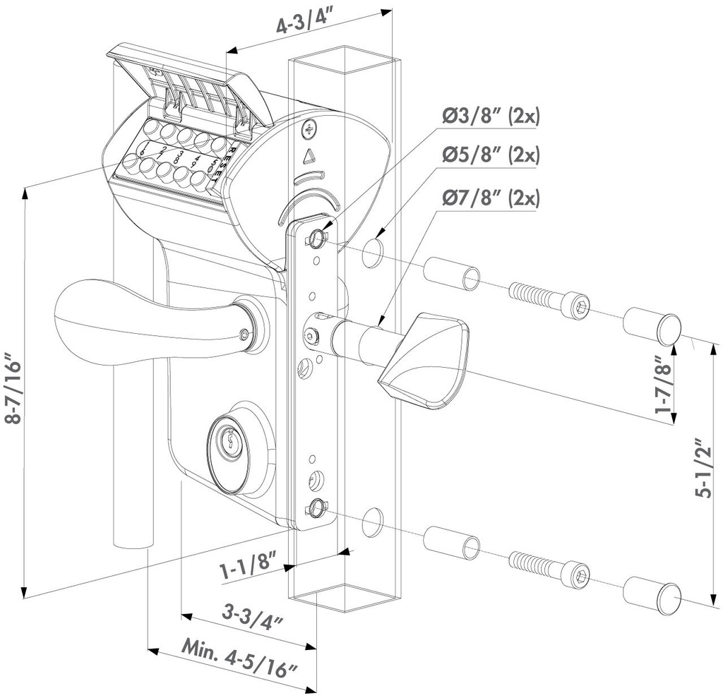 Sliding Gate Digital Code Lock Leonardo