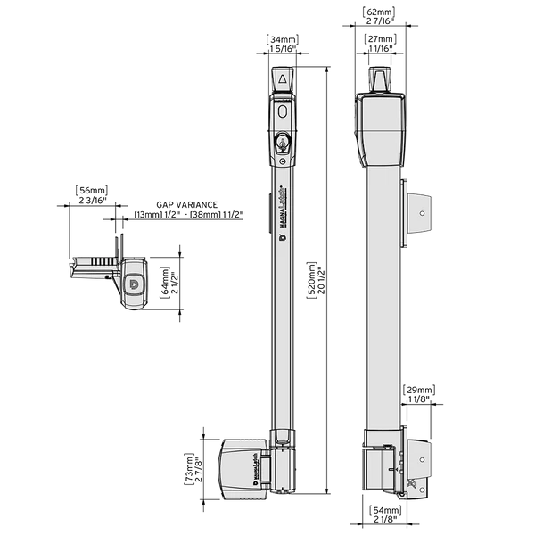 Magnetic safety Pool Latch series 3 Top Pull