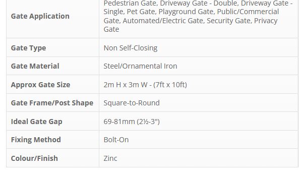 Round to Square Post & Gate 100mm Badass Bolt on Hinges / Each