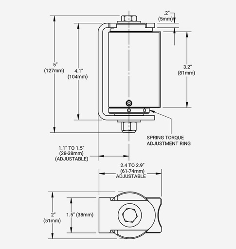 Swing Gate Self Closing Gate Hinge for gates up to 85kg - 2 legs / Pair