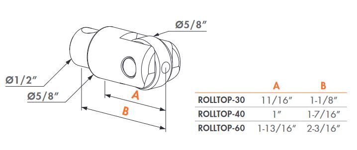 Spare part for Locinox lock ROLLTOP-30 Adjustable Rollerbolt