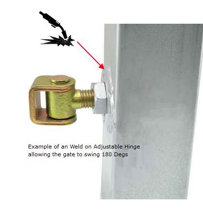 Swing Gate Hinge Adjustable 20mm pin with Rotating - pair