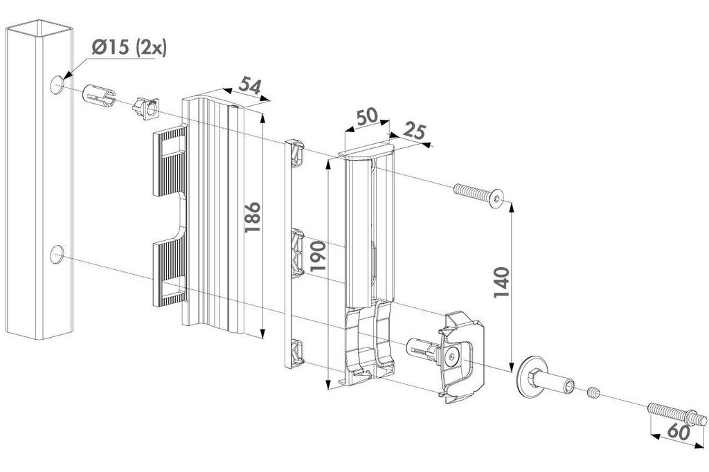 Adjustable Industrial security keep SH-KL- Stainless Steel anchoring system