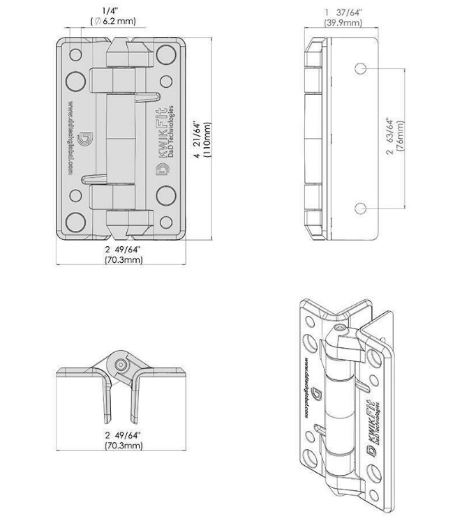 Swing Gate Hinges KwikFit Self Closing Fixed Tension Hinge - Pair (2 hinges)