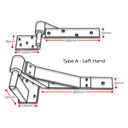 Swing Gate Rising Hinge or Up Hill Hinge Type A Left Hand Side 